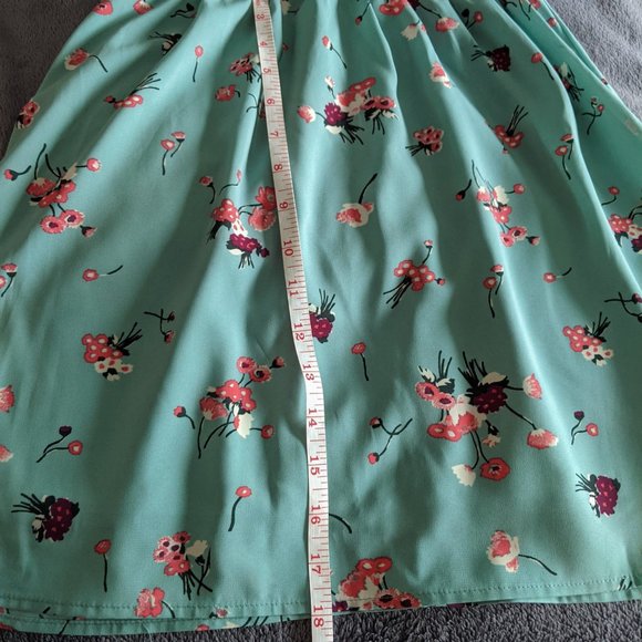 Xhilaration // Turquoise Floral Print Dress - Picture 10 of 10